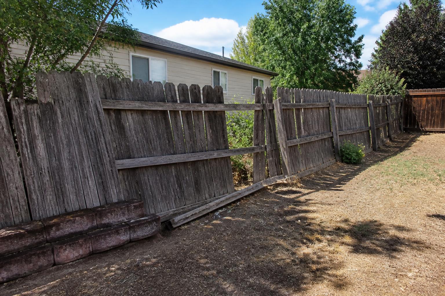 Backyard Privacy Rebuild: before installation